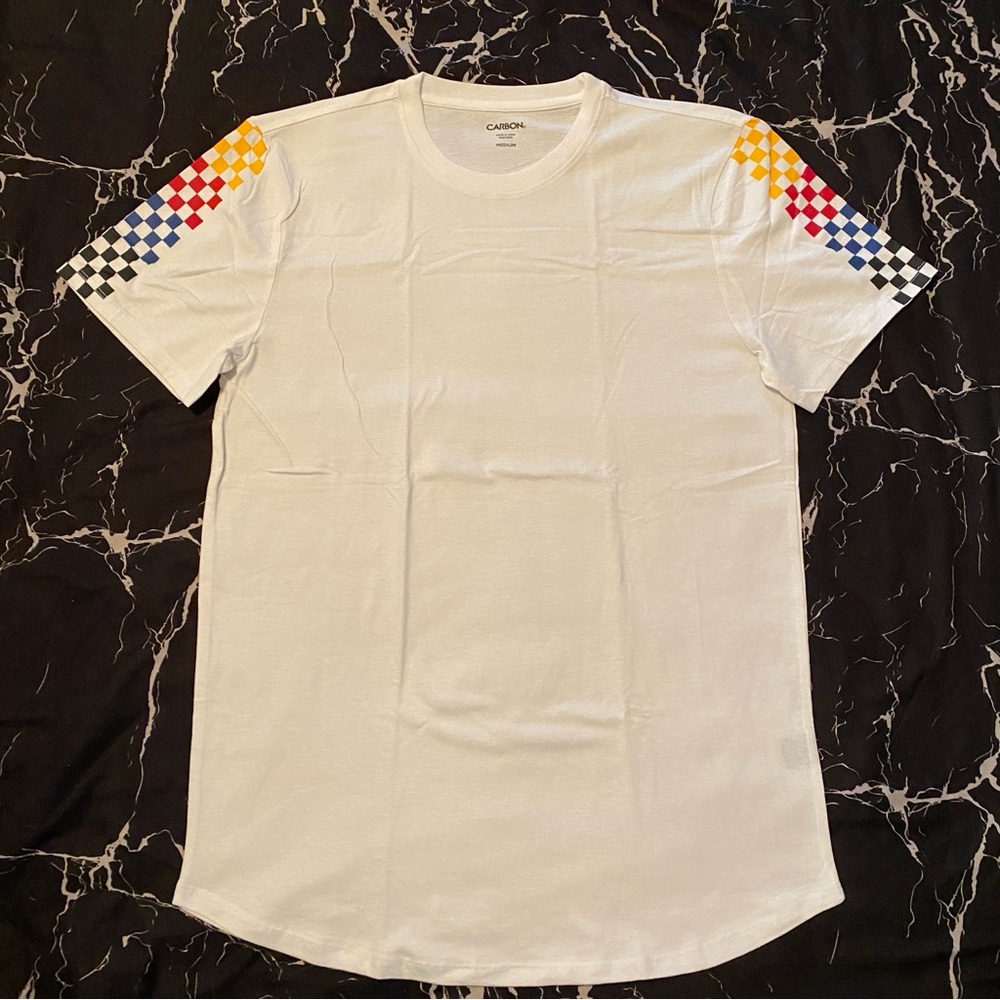 LAST CHANCE SPRING FASHION ★ NWOT Carbon Checkerboard Racing Sleeve Shirt